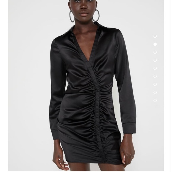 Zara Dresses & Skirts - NWOT ZARA SATIN ROUCHED DRESS MEDIUM